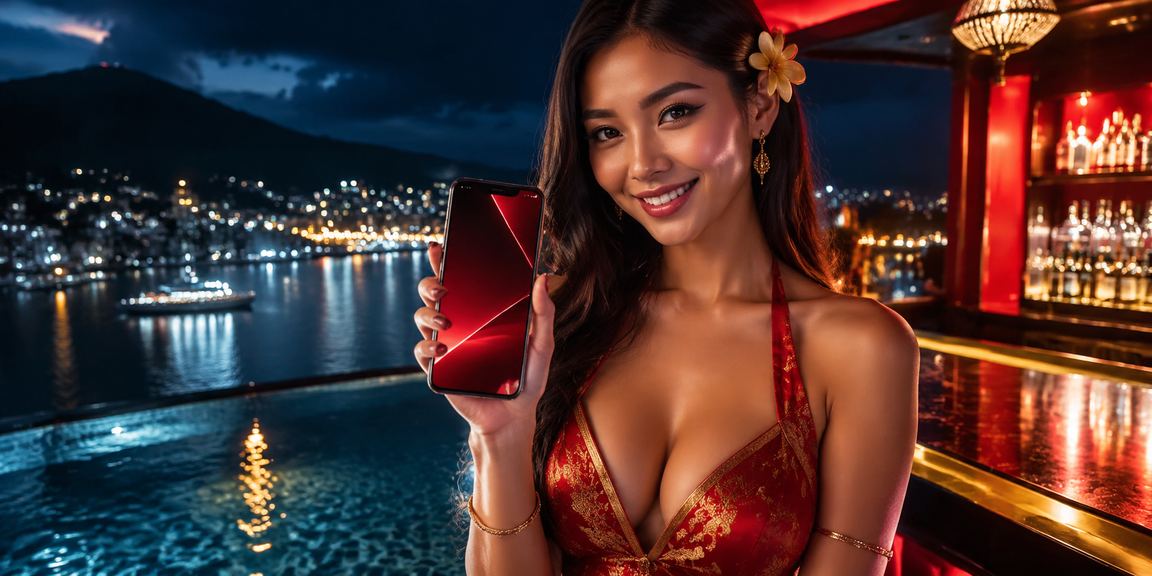 Model perempuan Vietnam memeriksa bonus setelah mendaftar di platform online