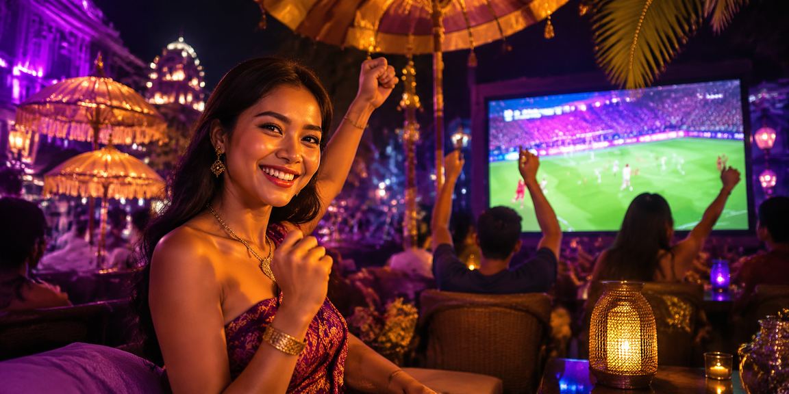 Visual neon menampilkan bonus VIP dan promosi eksklusif